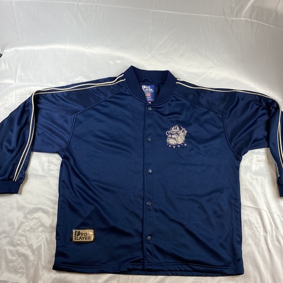 Vintage Pro Player Georgetown Navy Blue Mesh Button Athletic Jacket - Picture 4 of 16